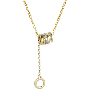 316L Stainless Steel Roman Numeral Circle Pendant Necklace