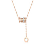 316L Stainless Steel Roman Numeral Circle Pendant Necklace