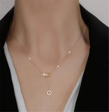 316L Stainless Steel Roman Numeral Circle Pendant Necklace