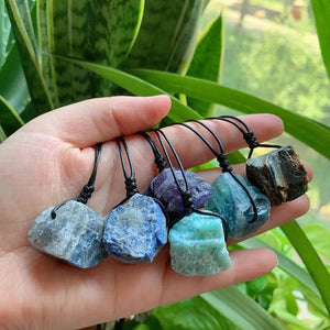 Irregular Natural Stone Necklace Rock Mineral Quartz Pendulum