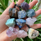 Irregular Natural Stone Necklace Rock Mineral Quartz Pendulum