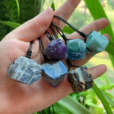 Irregular Natural Stone Necklace Rock Mineral Quartz Pendulum