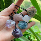 Irregular Natural Stone Necklace Rock Mineral Quartz Pendulum