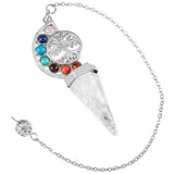 Amethyst Pendant Healing Pointed 7 Chakra Tree of Life Pendulum