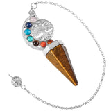 Amethyst Pendant Healing Pointed 7 Chakra Tree of Life Pendulum