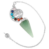 Amethyst Pendant Healing Pointed 7 Chakra Tree of Life Pendulum
