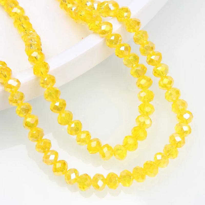 4mm 6mm Crystal Rondelle Beads Faceted Spacer Round Glass Beads Diy Jewelry