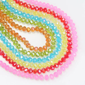 4mm 6mm Crystal Rondelle Beads Faceted Spacer Round Glass Beads Diy Jewelry