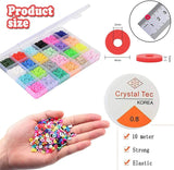 200-800pcs 6mm Flat Round Polymer Clay Spacer Beads for DIY Jewelry Making