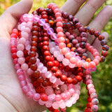 Natural Red Stone Beads Red Coral Agates Persian Jades Tourmaline Crystal