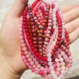 Natural Red Stone Beads Red Coral Agates Persian Jades Tourmaline Crystal