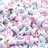 7mm 6mm Colorful Acrylic Letter Beads Round Flat Alphabet Spacer Jewelry Making