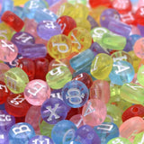 7mm 6mm Colorful Acrylic Letter Beads Round Flat Alphabet Spacer Jewelry Making