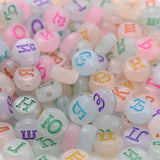 7mm 6mm Colorful Acrylic Letter Beads Round Flat Alphabet Spacer Jewelry Making