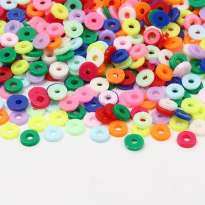 200pcs 6mm Flat Round Acrylic Spacer Beads Jewelry Making DIY Bracelets