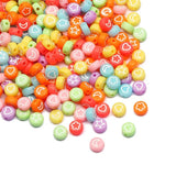 100pcs 4x7mm Acrylic Beads With Cartoon Pattern