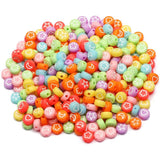 100pcs 4x7mm Acrylic Beads With Cartoon Pattern