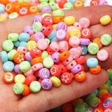 100pcs 4x7mm Acrylic Beads With Cartoon Pattern