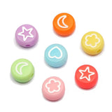 100pcs 4x7mm Acrylic Beads With Cartoon Pattern