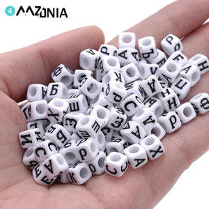 6MM Acrylic Cube Alphabet Spacer Beads for Jewelry Making Diy