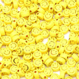 100pcs 4x7mm Yellow Smiley Acrylic Beads Jewelry Making DIY Accessories