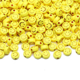 100pcs 4x7mm Yellow Smiley Acrylic Beads Jewelry Making DIY Accessories