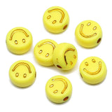 100pcs 4x7mm Yellow Smiley Acrylic Beads Jewelry Making DIY Accessories
