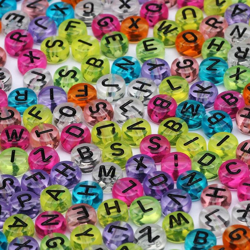 4x7mm Colorful Acrylic Letter Beads for Jewelry Making Crafts