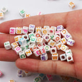 6x6mm Square Acrylic Letter Beads for DIY Jewelry Making Crafts