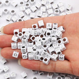6x6mm Square Acrylic Letter Beads for DIY Jewelry Making Crafts