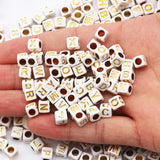 6x6mm Square Acrylic Letter Beads for DIY Jewelry Making Crafts