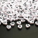 7mm Heart Transparent Acrylic Letter Beads for Jewelry Making