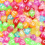 7mm Heart Transparent Acrylic Letter Beads for Jewelry Making