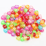 7mm Heart Transparent Acrylic Letter Beads for Jewelry Making
