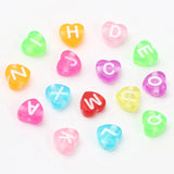 7mm Heart Transparent Acrylic Letter Beads for Jewelry Making
