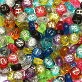 Mixed Letter Acrylic Beads Round Flat Alphabet Loose Spacer Beads