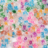 Mixed Letter Acrylic Beads Round Flat Alphabet Loose Spacer Beads