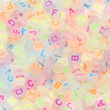 Mixed Letter Acrylic Beads Round Flat Alphabet Loose Spacer Beads