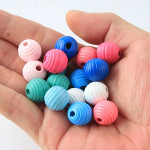 Natural Beehive Wooden Beads for Jewelry Making DIY Crafts Toys Teething