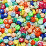 45 Mixed Alphabet Flat Round Acrylic Letter Beads for Jewelry Making