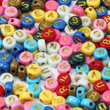 45 Mixed Alphabet Flat Round Acrylic Letter Beads for Jewelry Making