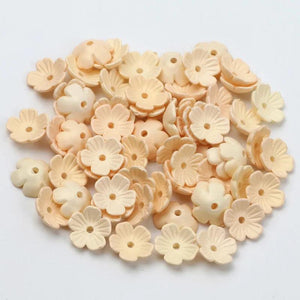 Matte Colored Acrylic Flower Bead Caps 10mm 100pcs