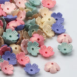 Matte Colored Acrylic Flower Bead Caps 10mm 100pcs