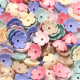 Matte Colored Acrylic Flower Bead Caps 10mm 100pcs