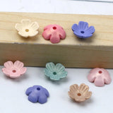 Matte Colored Acrylic Flower Bead Caps 10mm 100pcs