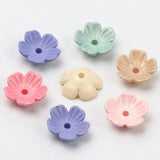Matte Colored Acrylic Flower Bead Caps 10mm 100pcs