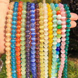 4-12mm Pink Cat Eye Opal Spacer Beads Natural Stone