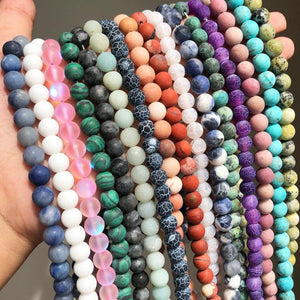 Matte Jaspers Frosted Amazonite Agates Jades Quartz Turquoises Stone Beads