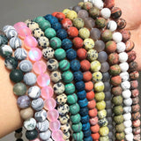 Matte Jaspers Frosted Amazonite Agates Jades Quartz Turquoises Stone Beads