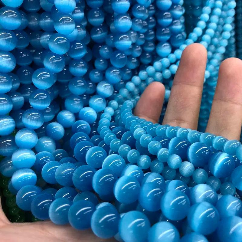 Cat Eye Beads 4-12MM Glass String Loose Beads Opal DIY Charm Jewelry Making